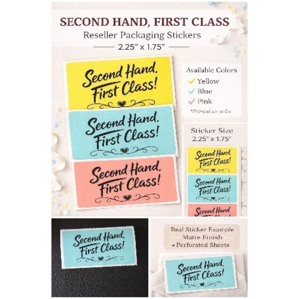 300 Reseller Small Business Packaging Stickers | 3 Colors | 2.25x1.75 Rectangle